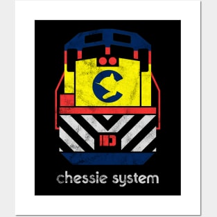 Vintage Chessie System Railroad Train Engine Posters and Art